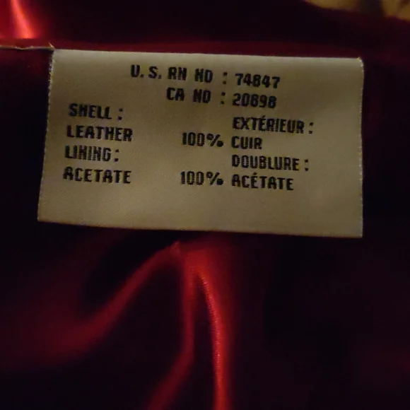 Red Andrew Mars. Full grain leather bamber jacket.As new. - Picture 5 of 5